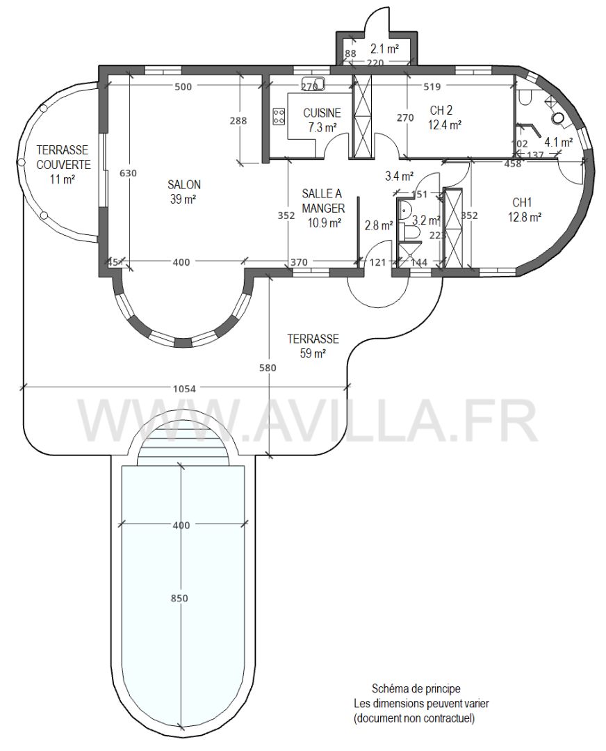 Villa à vendre  - 5 pièce(s) - 100m2 - Oupia (34210)