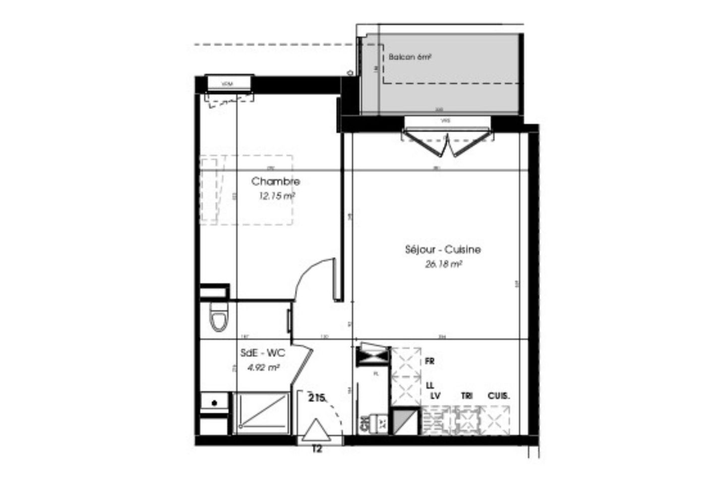 Appartement à vendre  - 2 pièce(s) - 43.22m2 - Dax (40100)