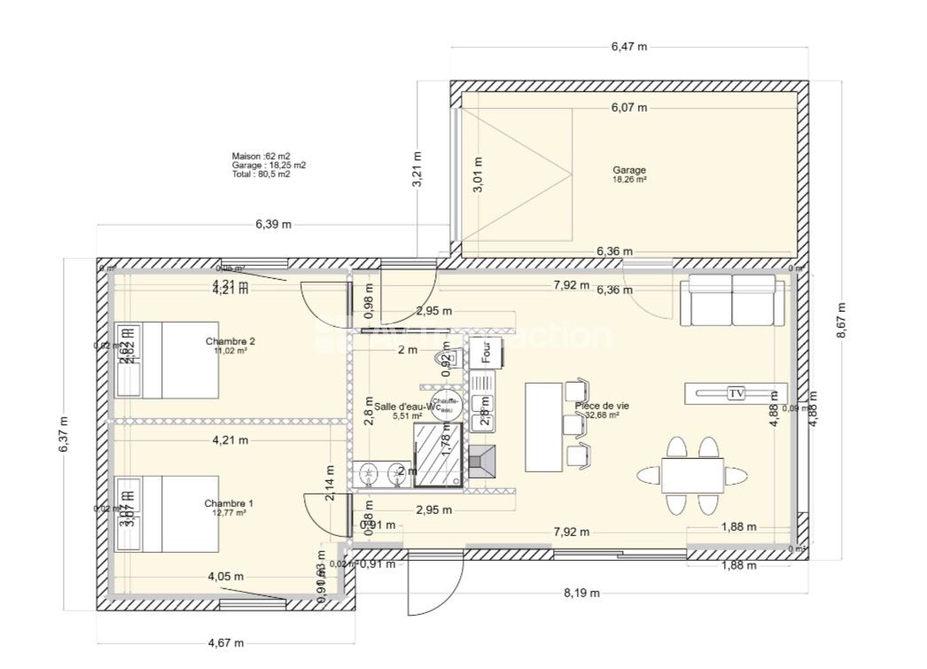 Maison à vendre  - 4 pièce(s) - 62m2 - Lutzelhouse (67130)
