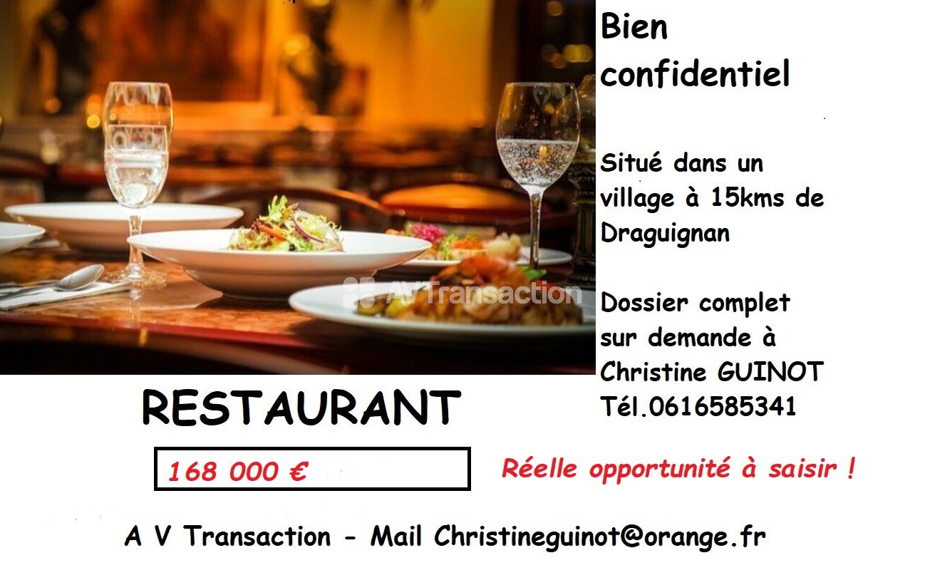 DRAGUIGNAN : RESTAURANT Fond de commerce Salles et Jardin