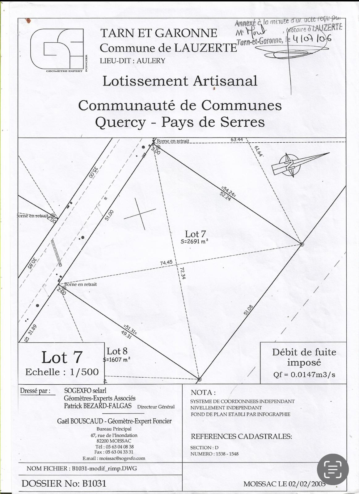 Terrain à vendre  - 2691m2 - La Pépinière (82110)