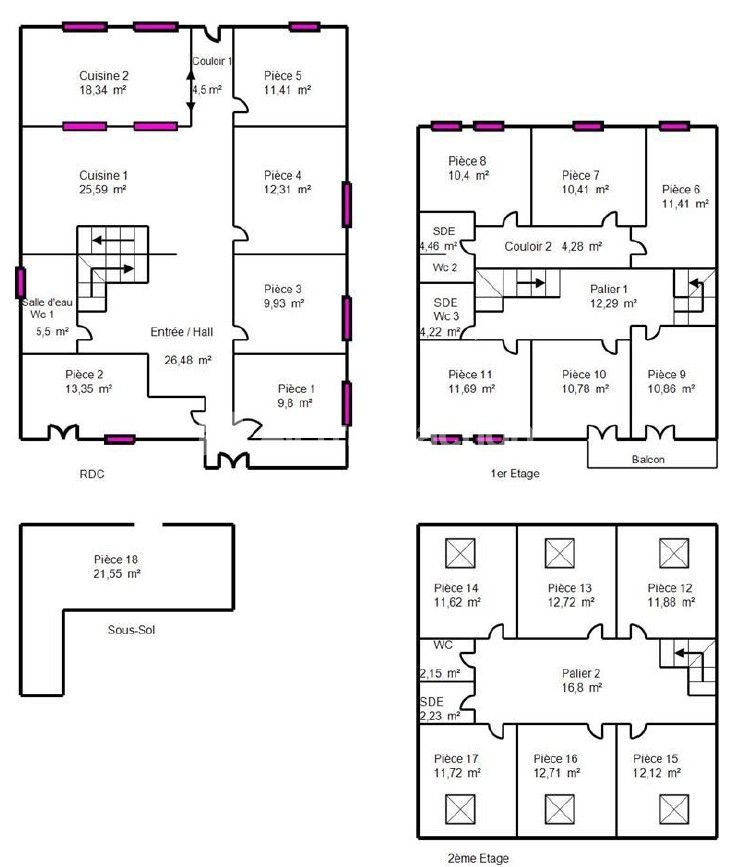 Maison à vendre  - 19 pièce(s) - 358m2 - Bondy (93140)