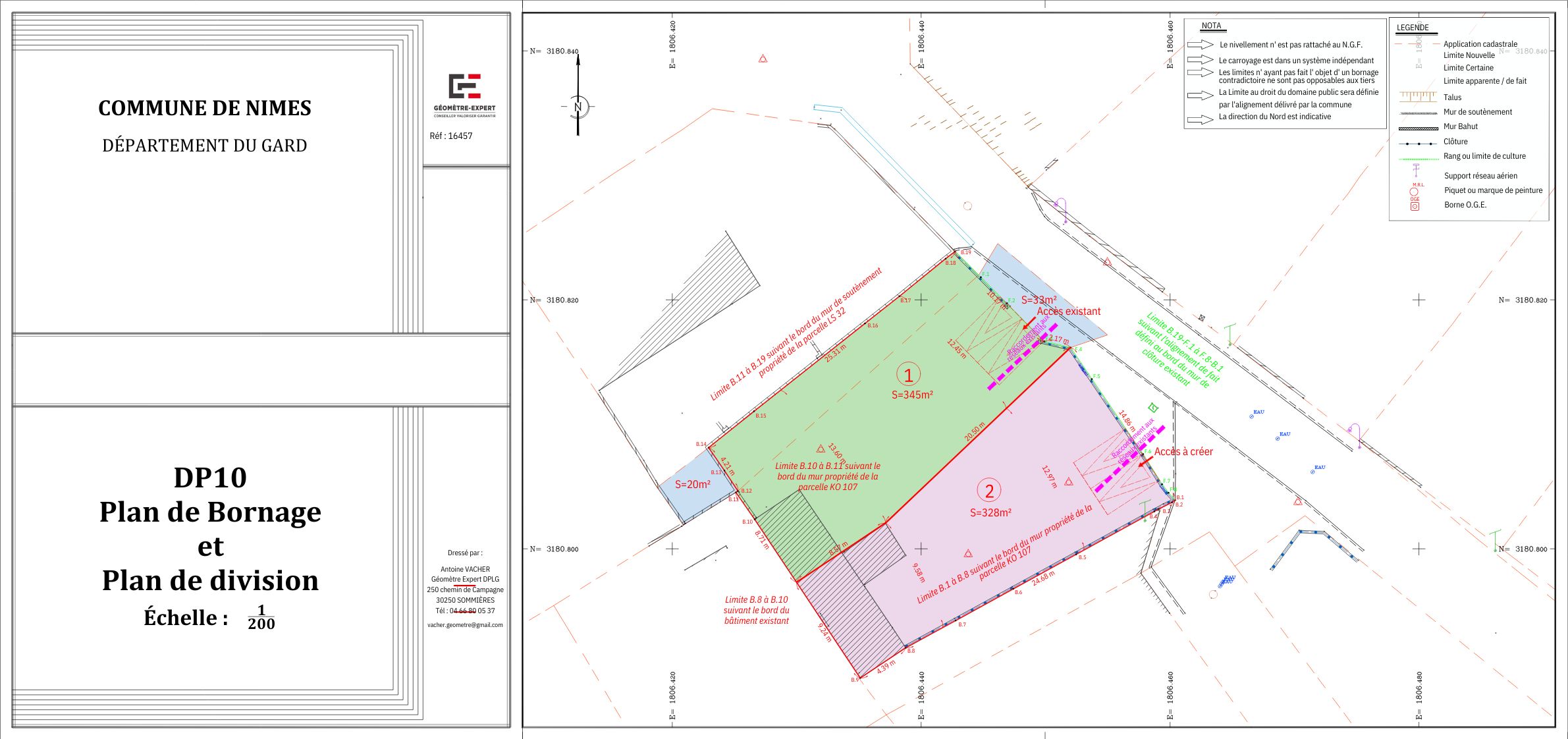 Terrain constructible à vendre  - 325m2 - Nîmes (30900)