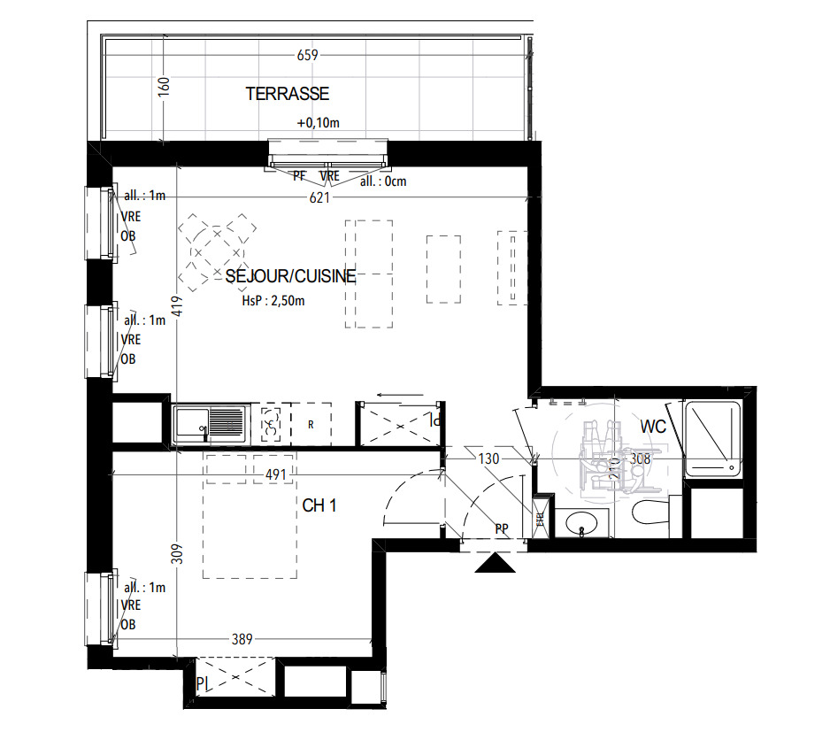 Appartement en frais réduit à vendre  - 2 pièce(s) - 46.27m2 - Royan (17200)