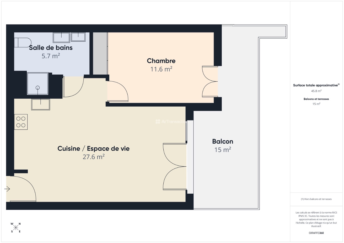 Appartement à vendre  - 2 pièce(s) - 45.58m2 - Ajaccio (20090)
