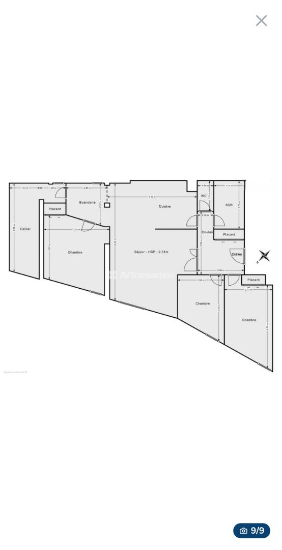 Appartement à vendre  - 5 pièce(s) - 98m2 - Vaulx-en-velin (69120)