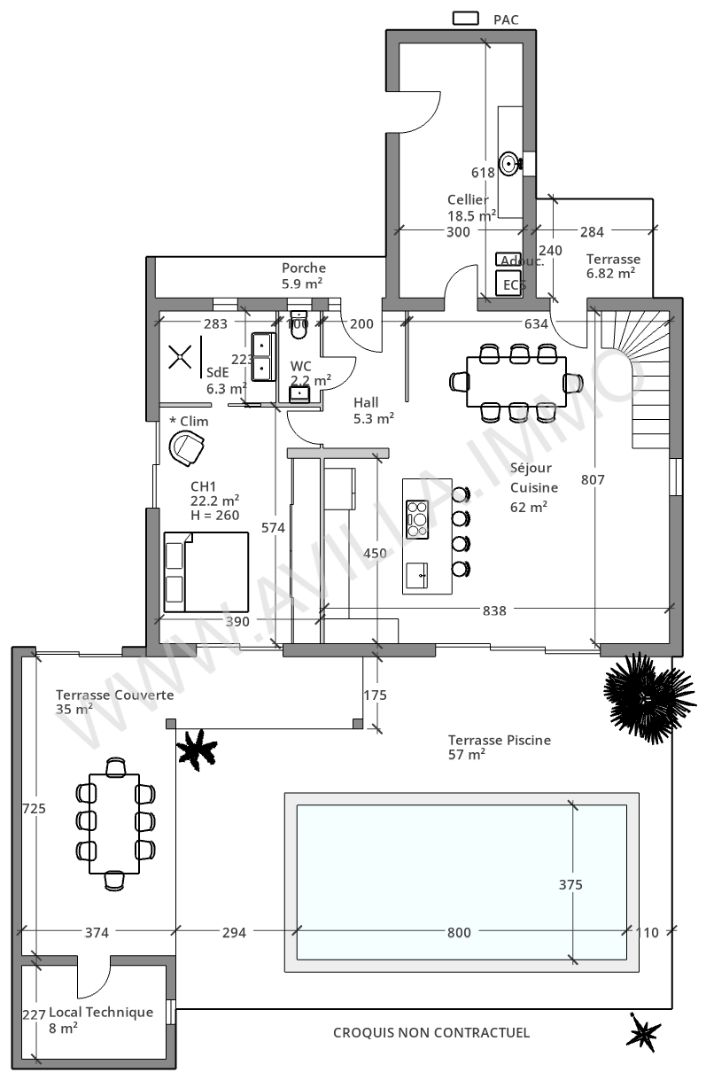 Villa d'architecte à vendre  - 5 pièce(s) - 175m2 - Escales (11200)