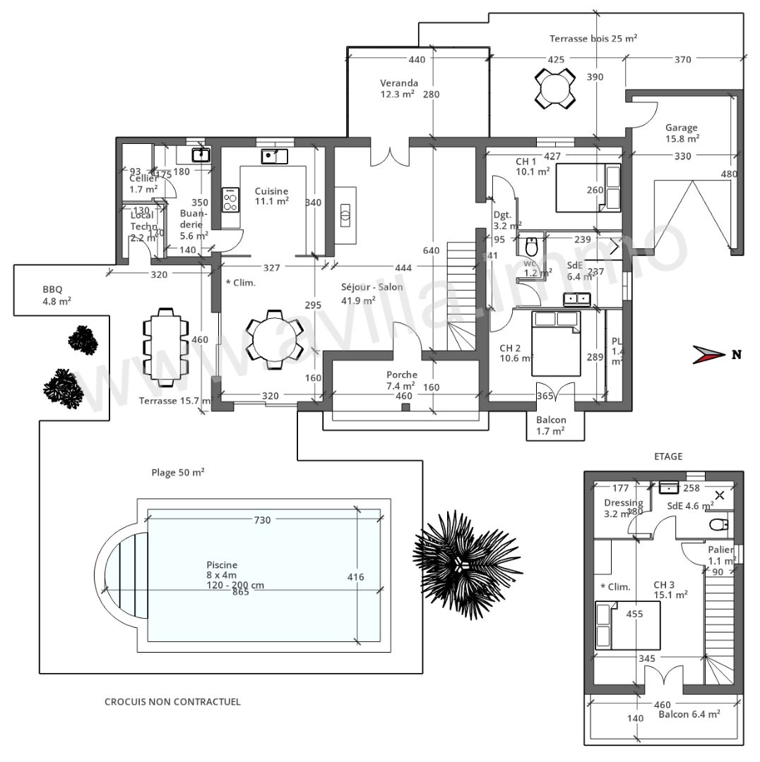 Villa à vendre  - 5 pièce(s) - 114m2 - Tourouzelle (11200)