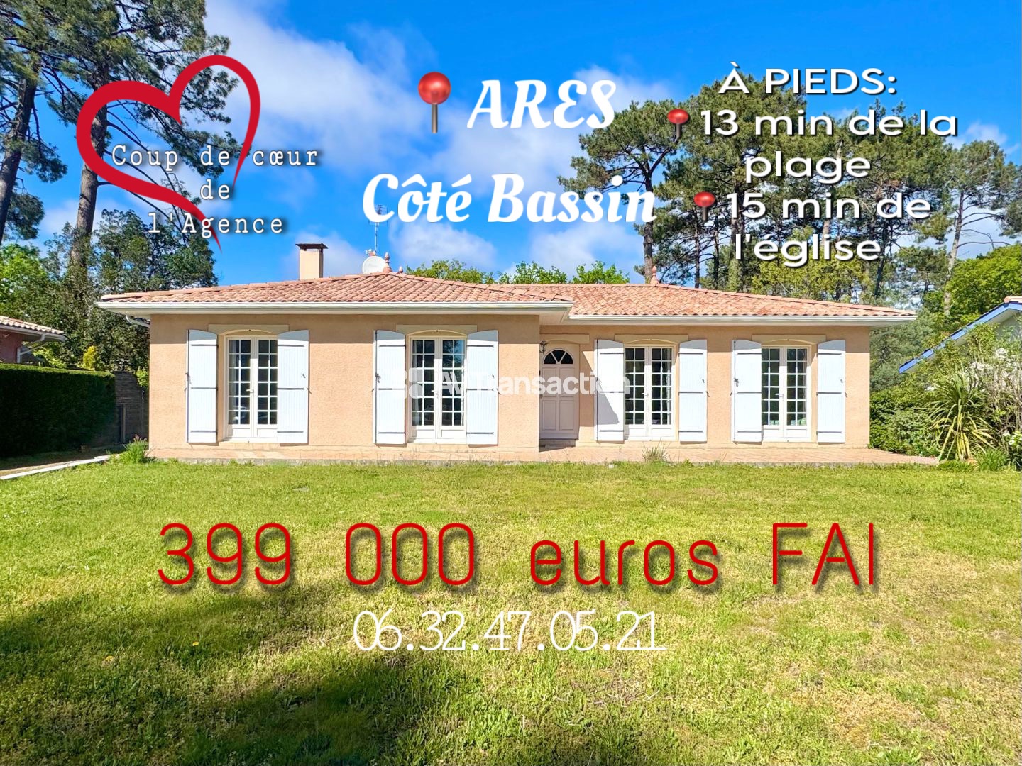 maison plain pieds 10min à pieds de la plage