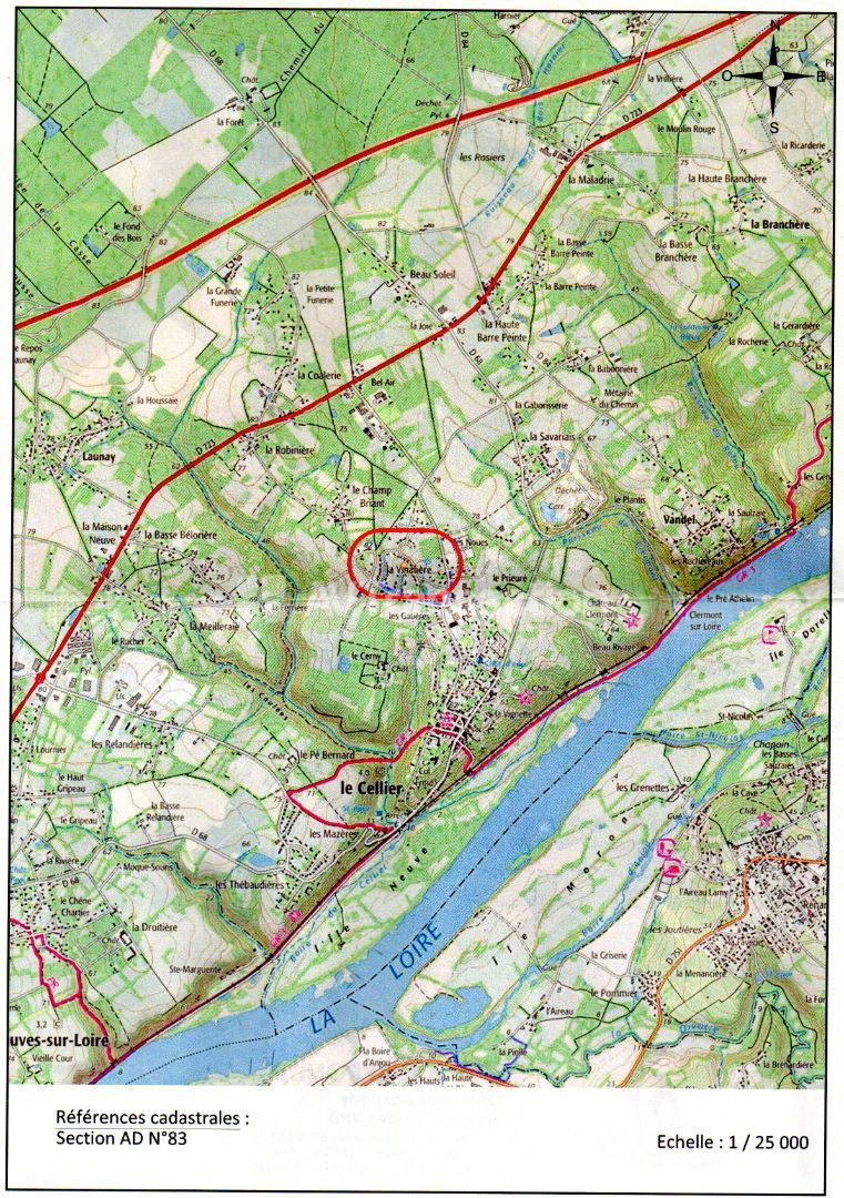 Terrain constructible à vendre  - 600m2 - Le Cellier (44850)