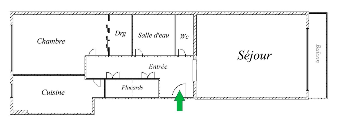 EXCLUSIVITÉ – 2 pièces 50 m² – Dernier étage avec balcon