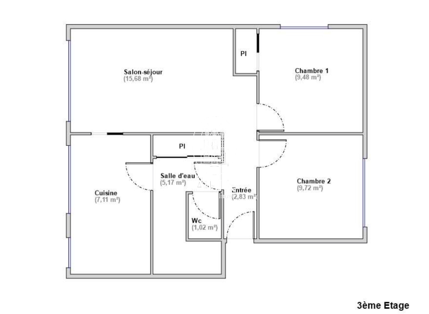 Appartement à vendre  - 3 pièce(s) - 52m2 - Saint-denis (93200)