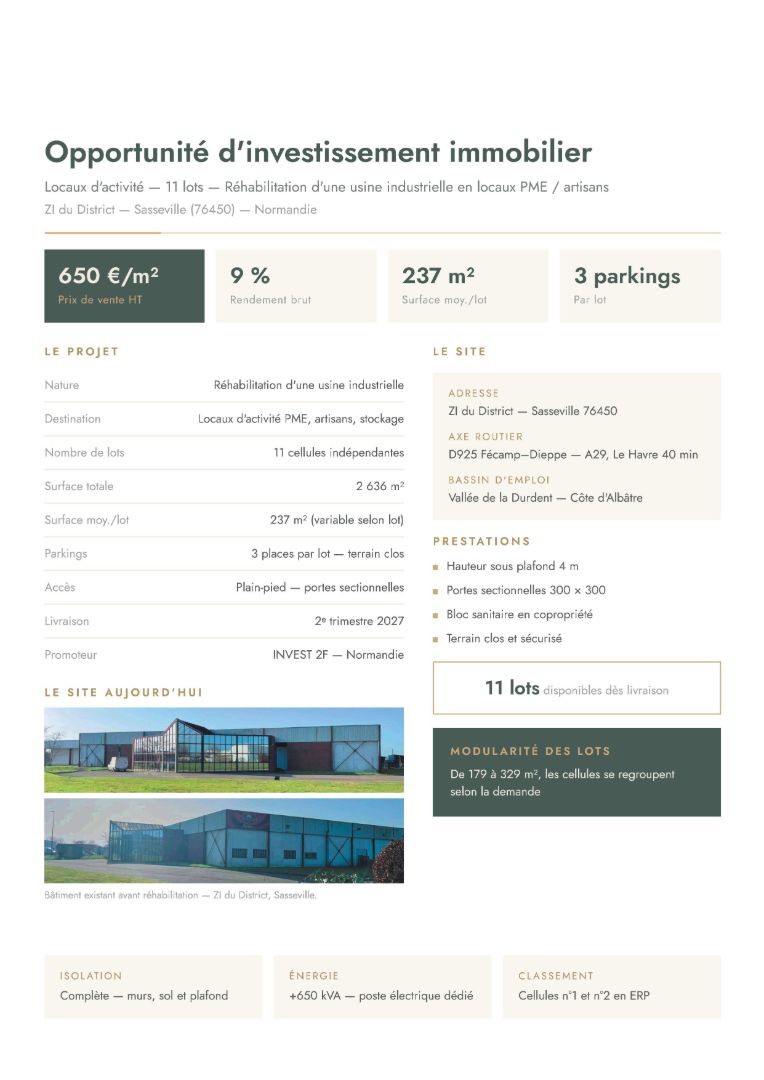 Locaux d'activité à vendre  - 179m2 - Cany Barville (76450)