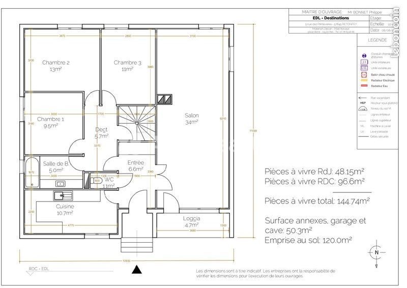CHARMANTE MAISON 144 M² AVEC GRAND GARAGE ET BEAU TERRAIN 