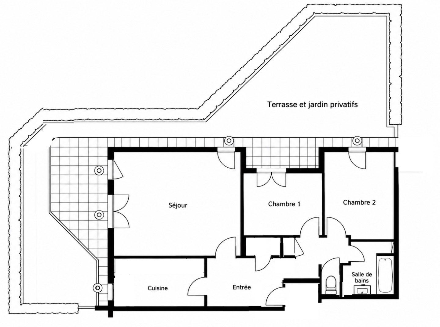 Appartement avec terrasse et jardin